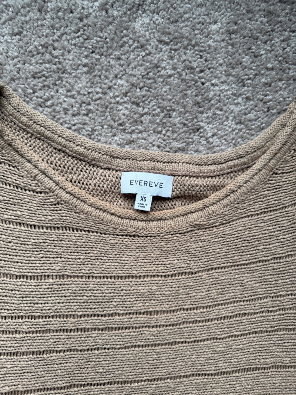 Evereve Beige Knit Cap Sleeve Tee - Picture 3 of 7